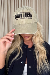 Saint Lucia stone embroidered cap