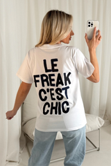 Le Freak C'est Chic white printed t-shirt