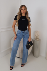 LOS ANGELES BLACK PRINTED BABY TEE