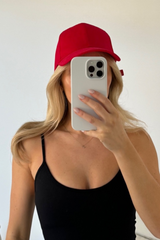 Paige Red Baseball Cap Hats