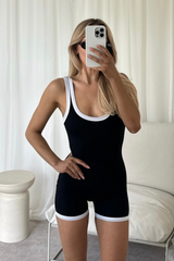 Carter black contrast trim unitard