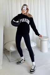 Paris black embroidered sweater