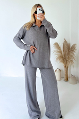 Sabrina grey knitted loungewear set