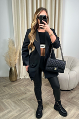 Amelia black oversized tailored blazer