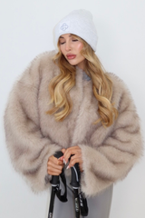 Lauren beige faux fur jacket