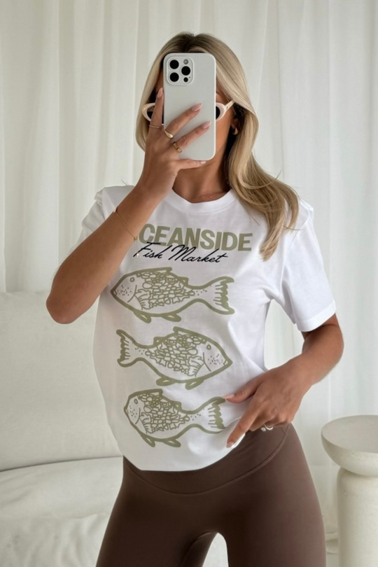 Oceanside white printed t-shirt