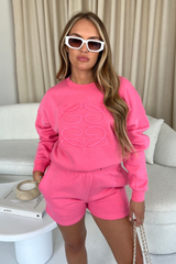 GG Logo Pink Lemonade Premium sweater short Loungewear set
