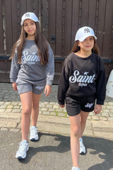 Mini Saint tropez black embroidered sweater shorts loungewear