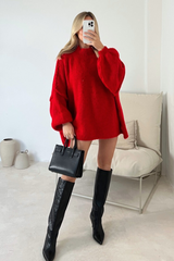Adelaide red oversized knit  jumper
