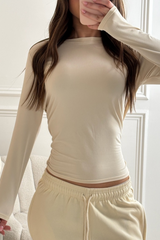 Addison cream long sleeve top & jogger set