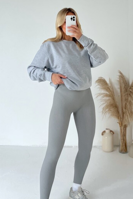 Kerris melange grey sweater and legging set