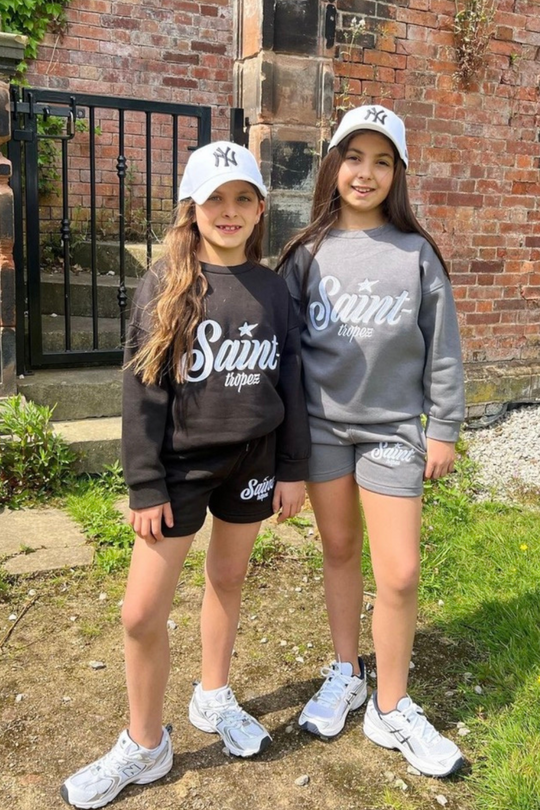 Mini Saint tropez black embroidered sweater shorts loungewear