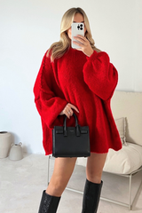Adelaide red oversized knit  jumper