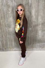 Mini Peace Of Mind Teddy Chocolate Sweater Loungewear Set Loungewear