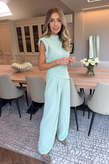 Steph pistachio sleeveless top and trouser co-ord - Chloe Lauren Collection
