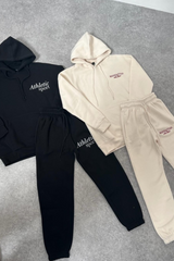 Mini Manhatten red and ecru embroidered hooded loungewear