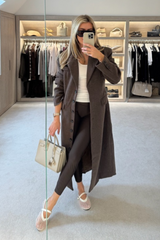 Betty Chocolate long trench coat