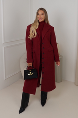 Betty burgundy long trench coat
