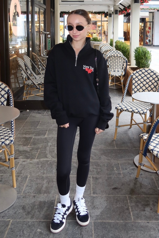 Mini New York black printed 3/4 sweater