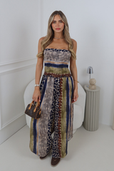 THEA NAVY BANDEAU JUMPSUIT