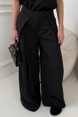 JORDAN BLACK STRAIGHT LEG TROUSERS