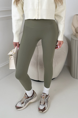 GLAMIFY KHAKI BUTTERY SOFT LEGGINGS