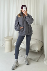 Harper grey 3/4 fleece and legging set