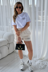 California white front & back printed heavyweight oversized t-shirt