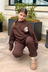 Mini chocolate take your time printed oversized sweater loungewear set