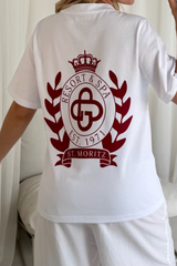St Moritz white printed t-shirt