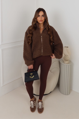 LOCKI CHOCOLATE GOLD ZIP WOOLY FLEECE