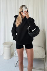 Khloe black hoodie and cycling short set