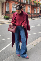 Betty burgundy long trench coat