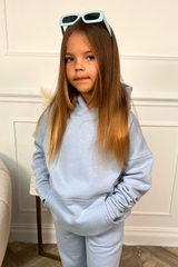 Mini baby blue premium essential hoodie