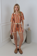 LILA ORANGE CROCHET SHIRT