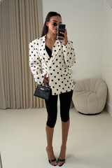 KELLY IVORY POLKA DOT BLAZER