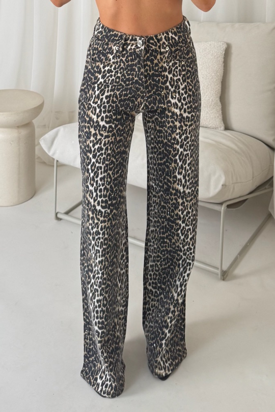 Kendal leopard diamante jeans