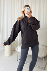 Cassidy steel grey 3/4 zip sweater and legging set
