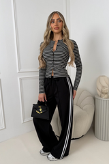 Sasha black stripe joggers