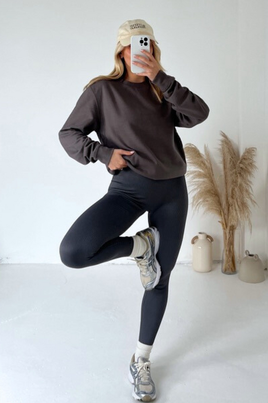 Kerris steel grey sweater and legging set