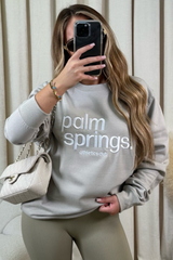 Palm springs taupe embroidered sweater