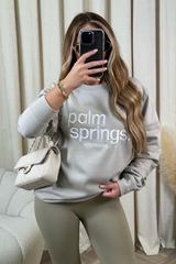 Palm springs taupe embroidered sweater