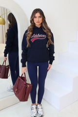 Athletics navy embroidered hoodie