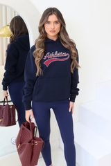Athletics navy embroidered hoodie