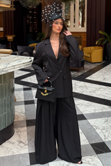 MAVIS BLACK BLAZER AND TROUSER CO ORD TWO PIECE SET