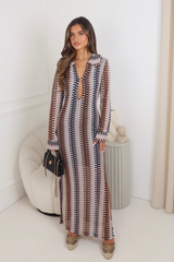 Marnie black zig zag patterned maxi dress