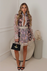 Victoria multi floral shirt & skirt co ord