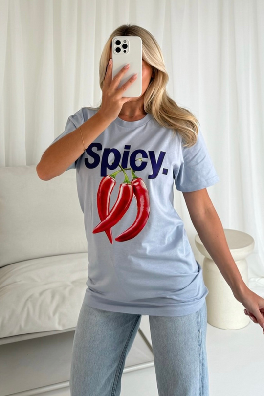 Spicy blue printed t-shirt