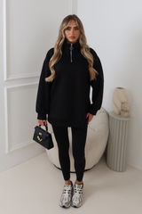 AYLA BLACK 3/4 ZIP JUMPER
