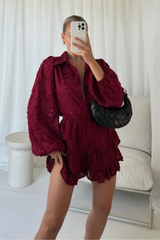 Becky burgundy embroided co-ord
